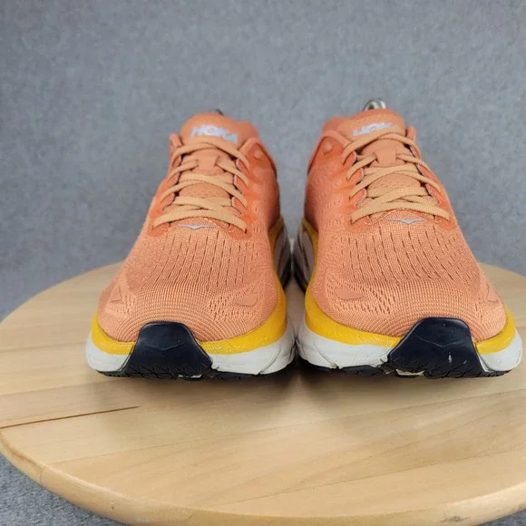 Hoka One One Clifton 8 Womens 9.5 Wide Running Shoes Orange 1121375 Summer Song - Picture 2 of 10